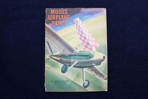 1948 FEB MODEL AIRPLANE NEWS MAGAZINE - CHESTER'S LATEST RACER COVER - E 11483