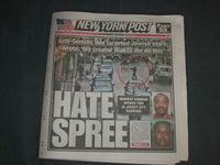 2019 DECEMBER 12 NEW YORK POST NEWSPAPER - ANTI-SEMITIC DUO KILLING-JERSEY CITY