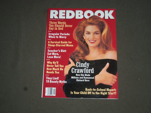 1992 SEPTEMBER REDBOOK MAGAZINE - CINDY CRAWFORD COVER - SP 6014