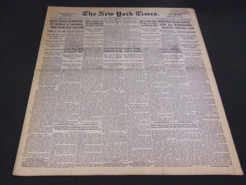 1932 FEBRUARY 17 NEW YORK TIMES - JAPAN SERVES ULTIMATUM ON CHINESE - NT 4771