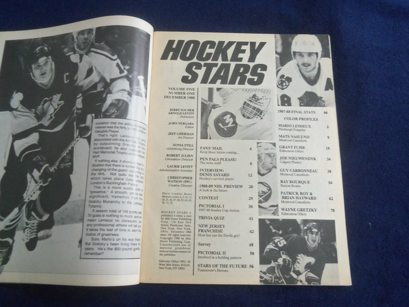 1988 DECEMBER HOCKEY STARS MAGAZINE - MARIO LEMIEUX - F 253C