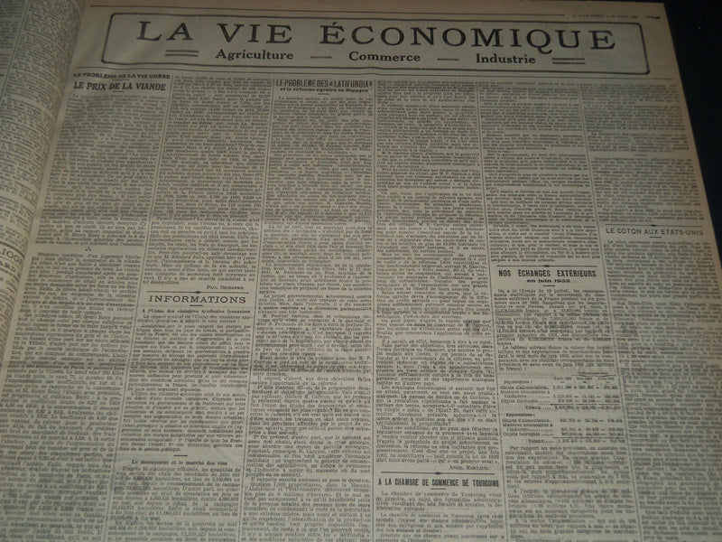 1932 JULY-SEPTEMBER LE TEMPS FRENCH NEWSPAPER BOUND VOLUME - VB 14