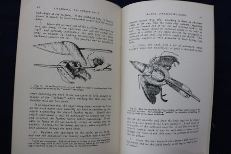 1949 PRESERVING BIRDS FOR STUDY SOFTCOVER BOOK BY EMMET R. BLAKE - K 1379