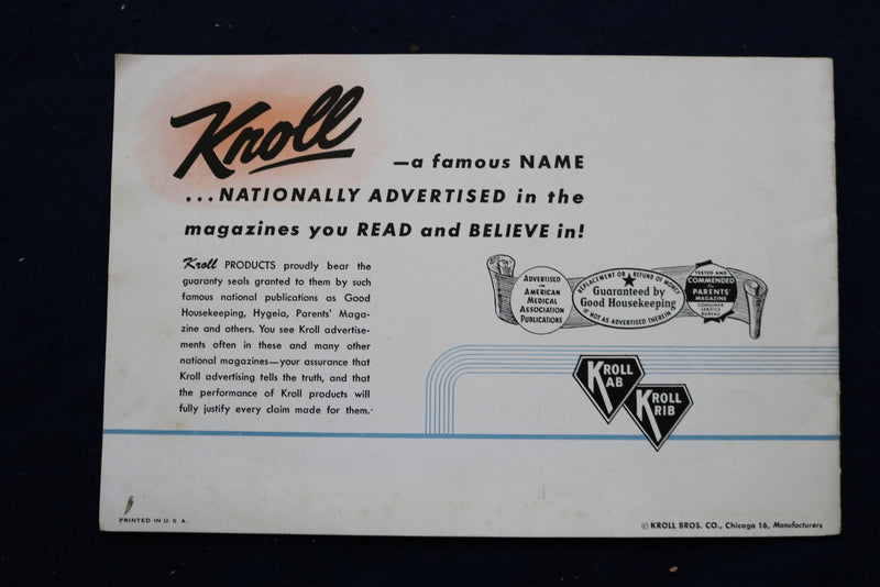 1930'S KROLL BABY FURNITURE CATALOG - K 972