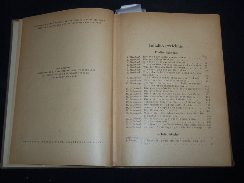1922 SPRUCHE DER VATER VON M. LEHMANN HARDCOVER BOOK- GERMAN & HEBREW - KD 5633T