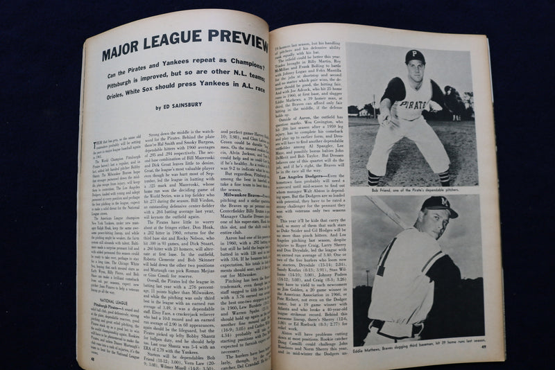 1961 SPORTS REVIEW BASEBALL MAGAZINE - VIRDON - CLEMENTE COVER - E 11904