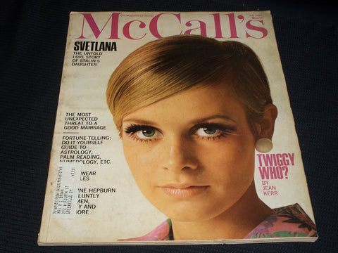 1967 JULY MCCALL'S MAGAZINE - TWIGGY FRONT COVER - E 1132