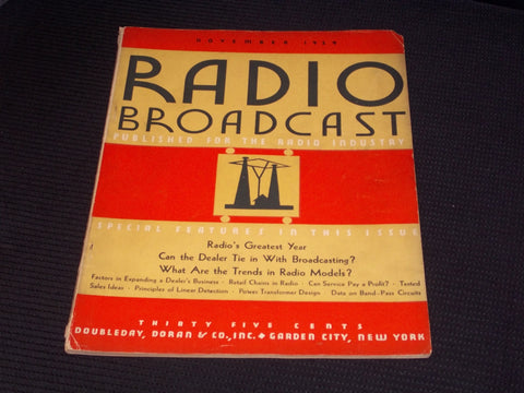 1929 NOVEMBER RADIO BROADCAST MAGAZINE - RADIO'S GREATEST YEAR COVER - E 6275