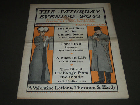 1903 FEBRUARY 14 THE SATURDAY EVENING POST MAGAZINE - ILLUSTRATED COVER - SP 683