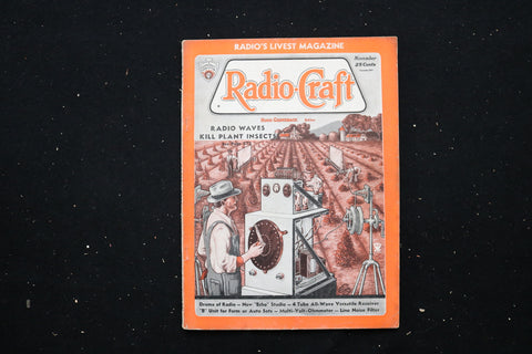 1934 NOV RADIO-CRAFT MAGAZINE - RADIO WAVES KILL PLANT INSECTS COVER - E 11178