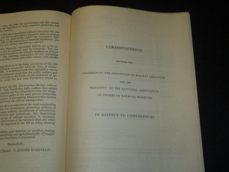 1920 DAVIES WARFIELD REPORT TO OWNERS OF RAILROAD SECURITIES - J 5421
