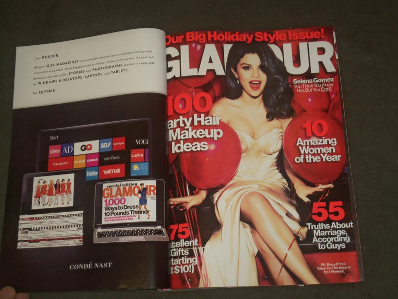 2012 DECEMBER GLAMOUR MAGAZINE - SELENA GOMEZ COVER - B 3220