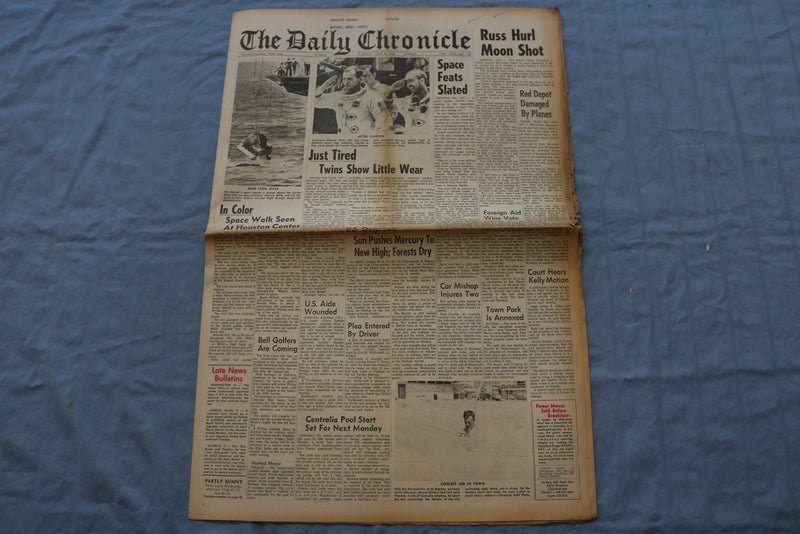 1965 JUNE 8 THE DAILY CHRONICLE NEWSPAPER - GEMINI 4 BACK FROM SPACE - NP 8518