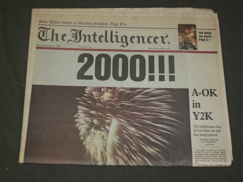 2000 JANUARY 1 THE INTELLIGENCER NEWSPAPER - 2000!!! - NP 3331