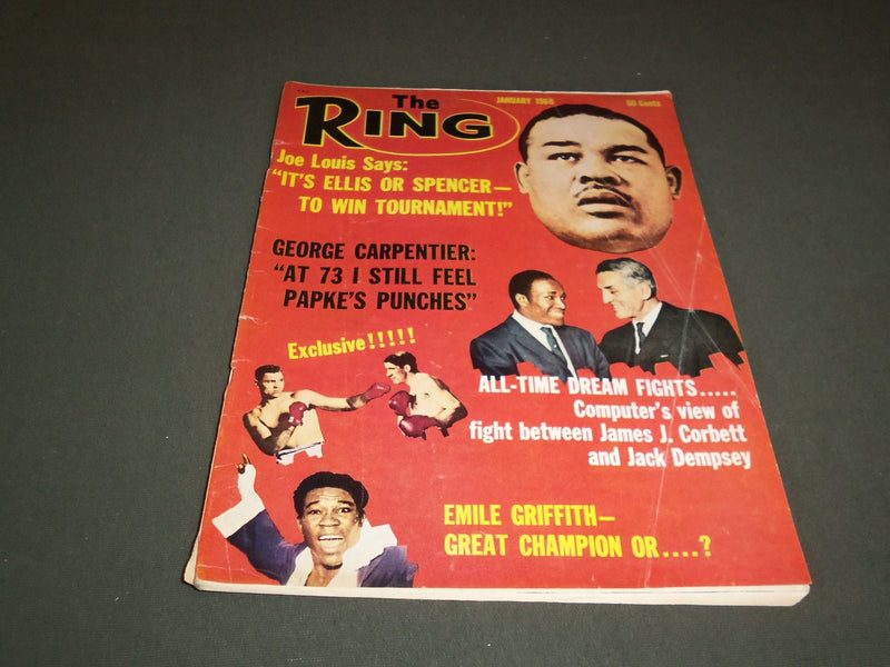 1968 JANUARY THE RING MAGAZINE - JOE LOUIS, EMILE GRIFFITH. AND MORE - SP 5296