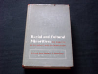 1953 RACIAL AND CULTURAL MINORITIES HARDCOVER BOOK BY SIMPSON & YINGER - KD 7583