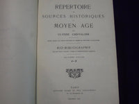 1905 & 1907 REPERTOIRE DES SOURCES HISTORIQUES DU MOYEN AGE LOT OF 2 - KD 2243