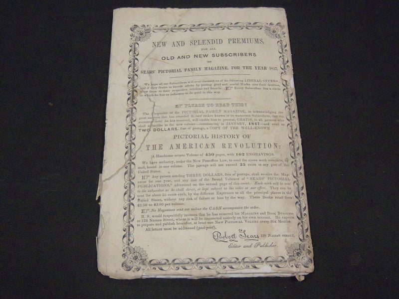 1846 SEPT/OCT SEARS' NEW PICTORIAL MAGAZINE EDITED BY ROBERT SEARS - J 5524