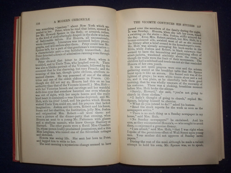1910 A MODERN CHRONICLE HARDCOVER BOOK BY WINSTON CHURCHILL - KD 9061