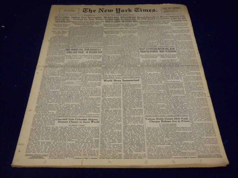 1946 MARCH 19 NEW YORK TIMES - BARUCH NAMED TO ATOMIC COMMISSION - NT 2253