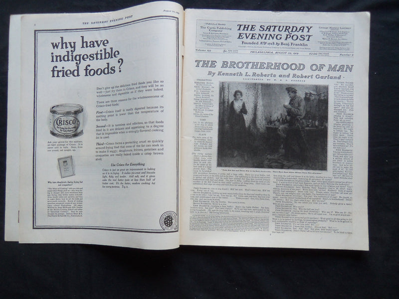 1919 AUGUST 30 THE SATURDAY EVENING POST MAGAZINE - ILLUSTRATED COVER - SP 936