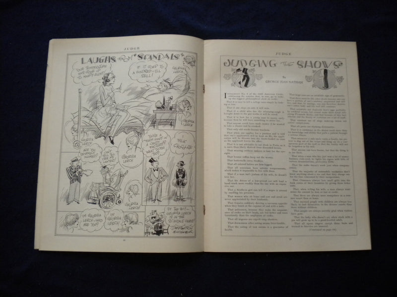 1928 AUGUST 4 JUDGE MAGAZINE - DR. SEUSS ILLUSTRATIONS -PLAYING A DIMPLE- B 436Z