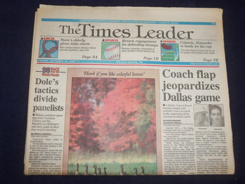 1996 OCT 18 WILKES-BARRE TIMES LEADER - DOLE'S TACTICS DIVIDE PANELISTS- NP 8166