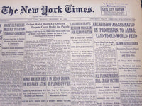 1933 DECEMBER 25 NEW YORK TIMES - ARCHBISHOP ASSASSINATED - NT 5211