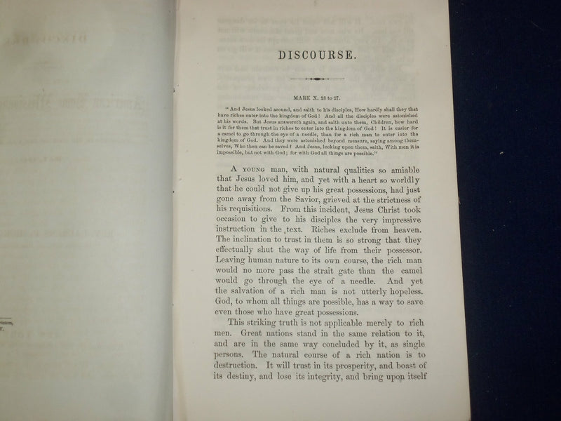 1853 AMERICAN HOME MISSIONARY SOCIETY DISCOURSE BY REV. LAURENS HICKOK - J 4754