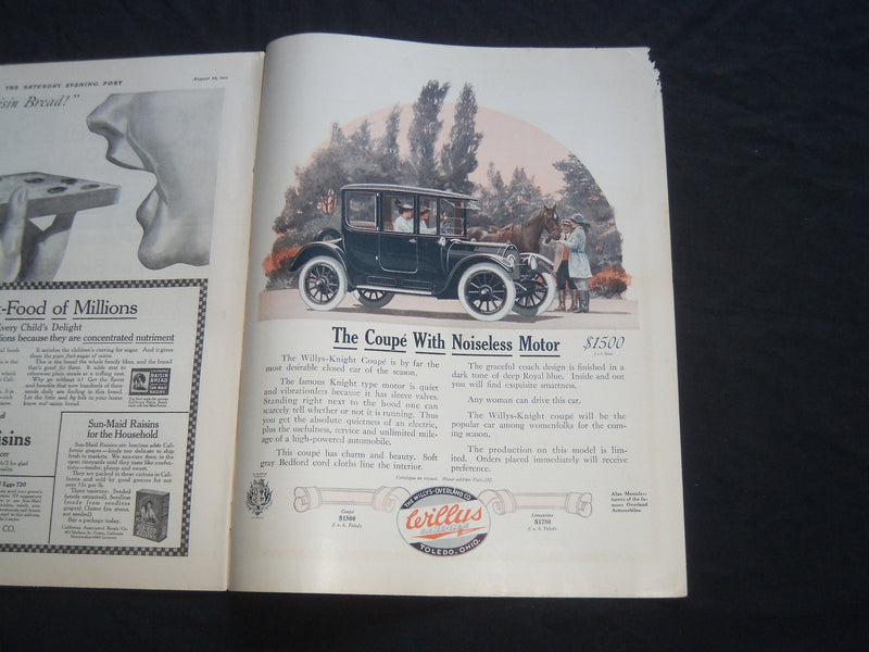 1915 AUGUST 28 THE SATURDAY EVENING POST MAGAZINE - ILLUSTRATED COVER - SP 667