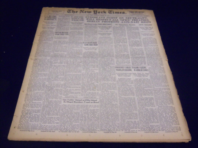 1941 MARCH 29 NEW YORK TIMES - BERLIN PROTESTS ANTI-NAZI RIOTS - NT 1236