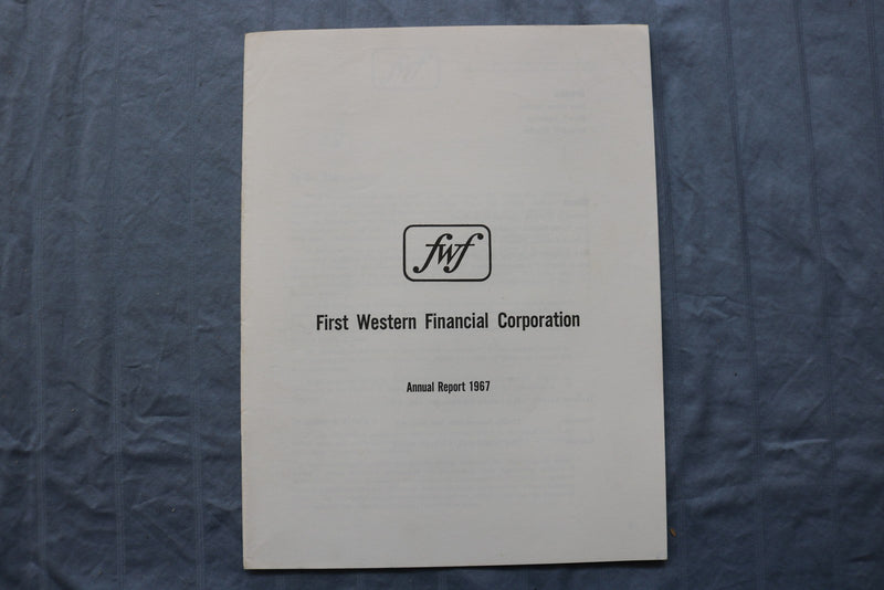 1965-1969 FIRST WESTERN FINANCIAL CORPORATION ANNUAL REPORTS - LOT OF 3 - K 3215