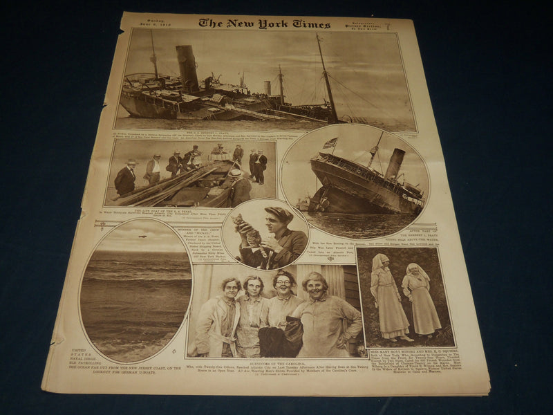 1918 JUNE NEW YORK TIMES PICTURE SECTION NO. 7 & 8 - RALPH DE PALMA - NT 8823