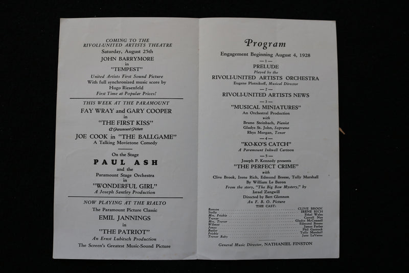 1928 RIVOLI UNITED ARTISTS MOVIE PROGRAMS - NEGRI - LOT OF 5 - K 1973