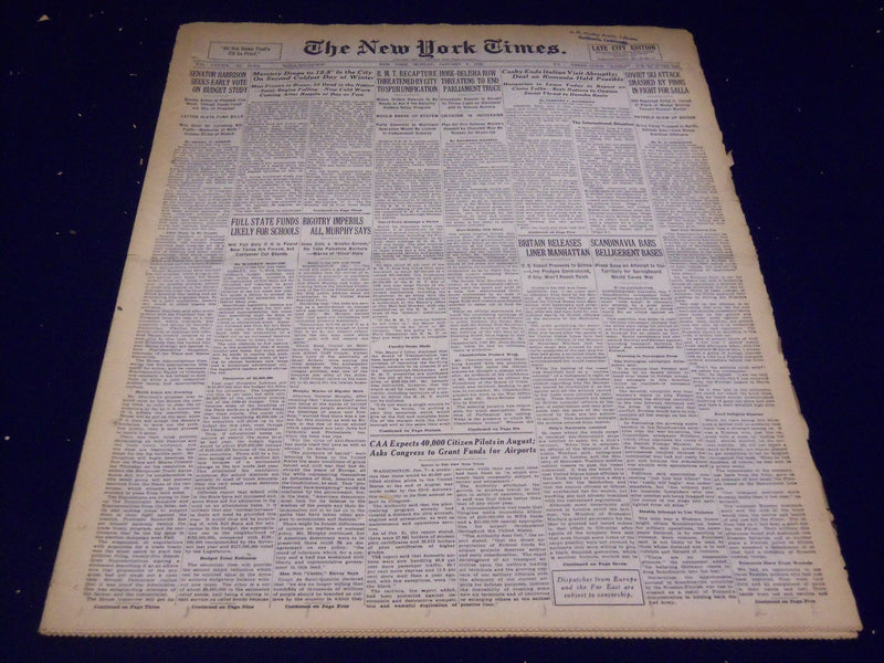 1940 JANUARY 8 NEW YORK TIMES - CSAKY ENDS ITALIAN VISIT ABRUPTLY - NT 2679