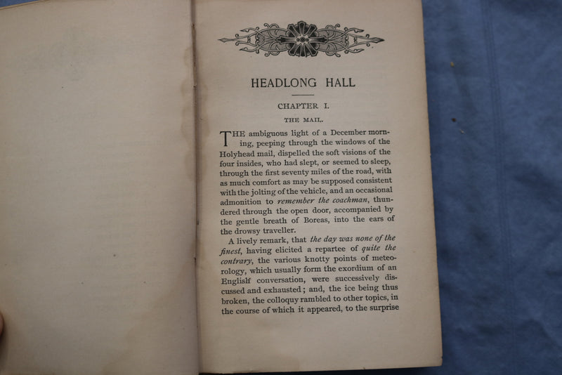 1887 HEALDONG HALL AND NIGHTMARE ABBEY HARDCOVER BOOK BY THOMAS PEACOCK - K 677