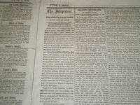1870 JUNE 2 THE INDEPENDENT NEWSPAPER - CENTRAL PARK ILLUSTRATION - NT 7625