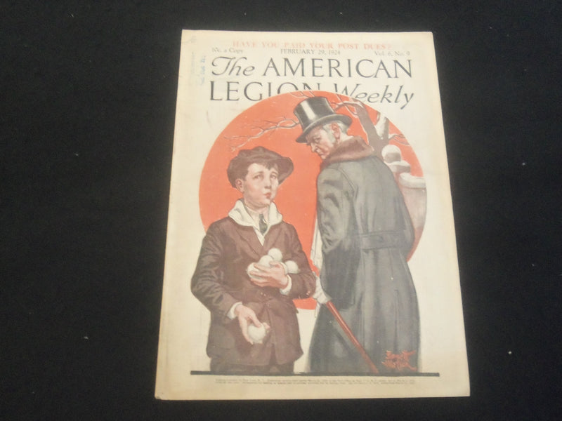 1924 FEB 29 THE AMERICAN LEGION WEEKLY MAGAZINE - ILLUSTRATED COVER - B 5529P