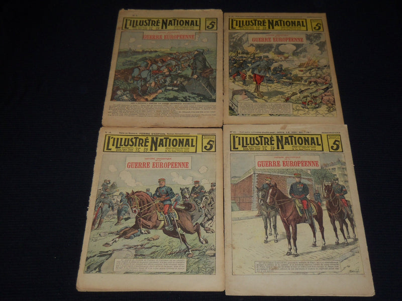 1914-1916 L'ILLUSTRE NATIONAL GUERRE EUROPEENNE MAGAZINE LOT OF 15 - O 2922C