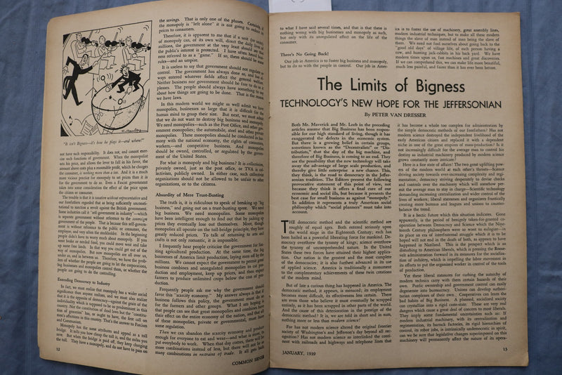 1939 JANUARY COMMON SENSE MAGAZINE - WINTER BOOK NUMBER - K 3222