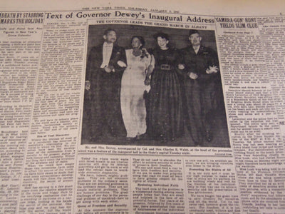 1947 JANUARY 2 NEW YORK TIMES - DEWEY INAUGURAL ADDRESS - NT 3294