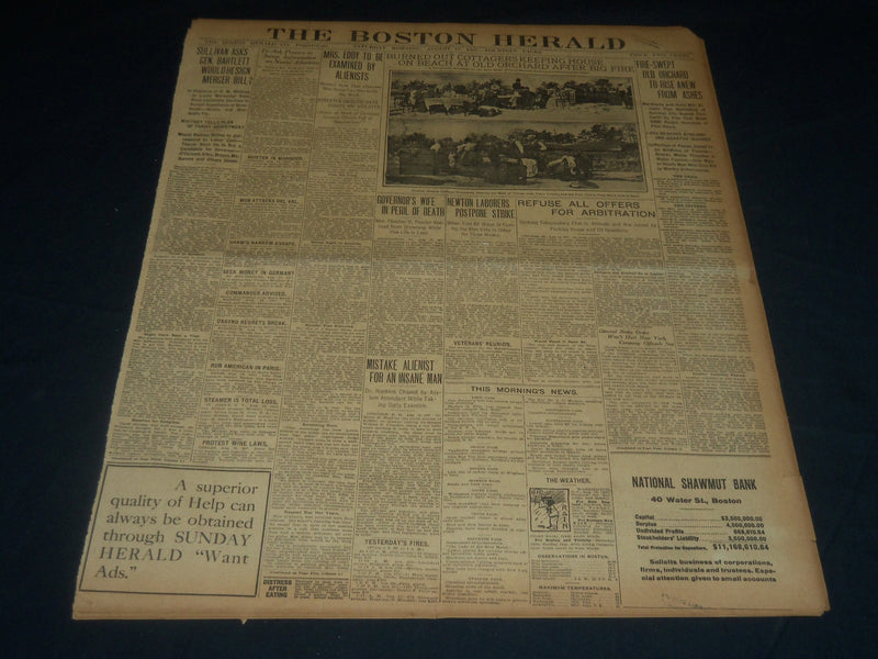 1907 AUGUST 7 THE BOSTON HERALD - OLD ORCHARD AFTER BIG FIRE - BH 229