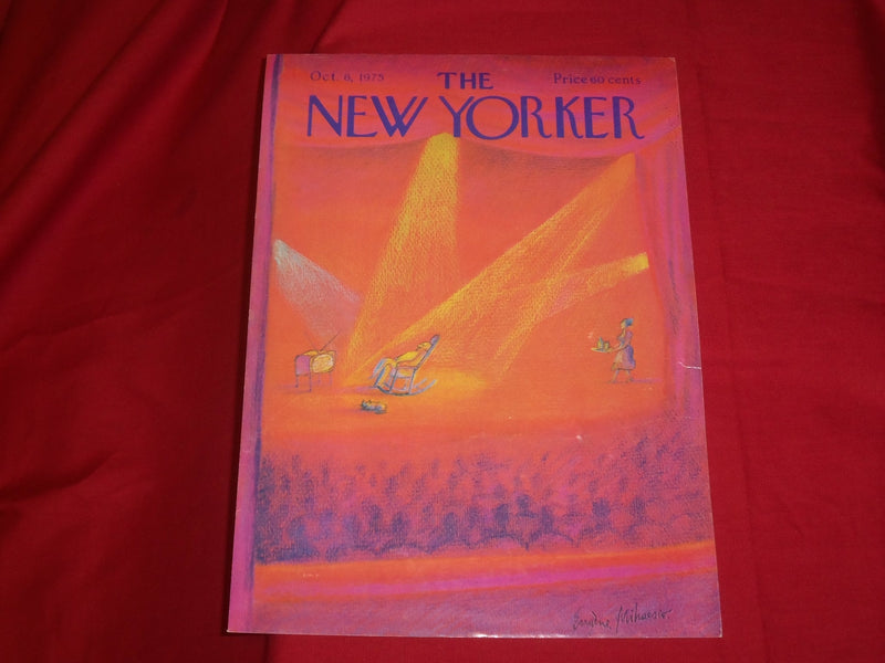 1975 OCTOBER 6 NEW YORKER MAGAZINE FRONT COVER ONLY - GREAT ART FOR FRAMING