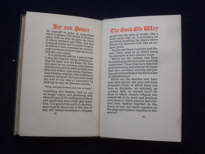 1903 JOY & POWER HARDCOVER BOOK BY HENRY VAN DYKE - KD 8787