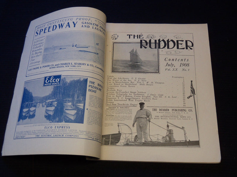 1908 JULY THE RUDDER MAGAZINE - BERMUDA RACES - GREAT PHOTOS - SP 3253H