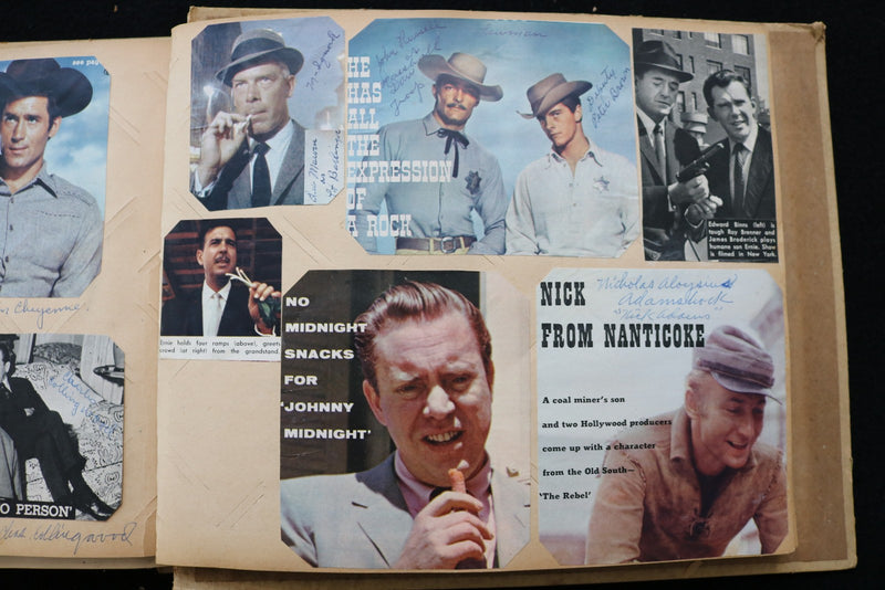 1950'S-1960'S TELEVISION STARS SCRAPBOOK -JAMES ARNESS - CHUCK CONNORS - E 24952