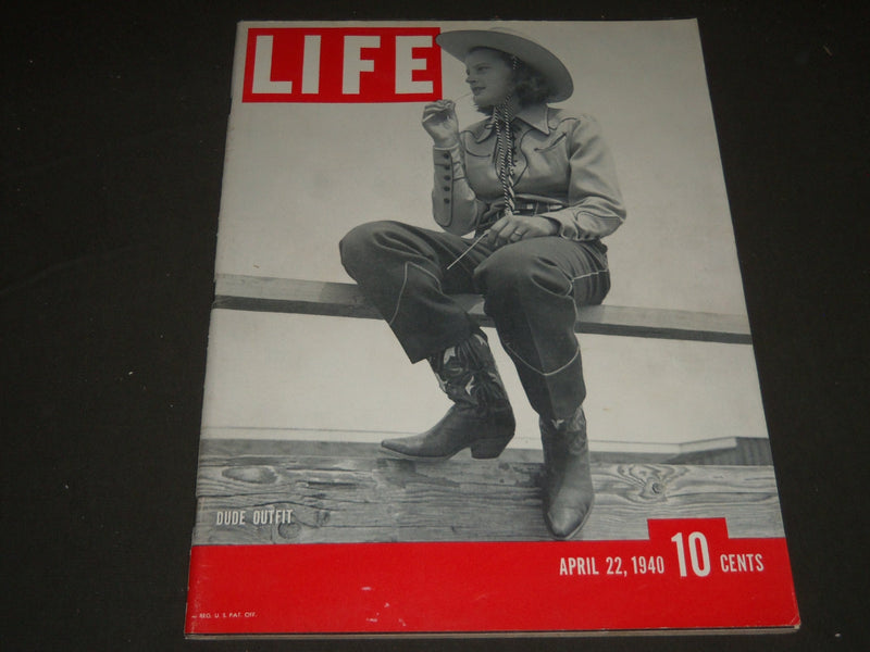 1940 APRIL 22 LIFE MAGAZINE - DUDE OUTFIT COVER - L 179