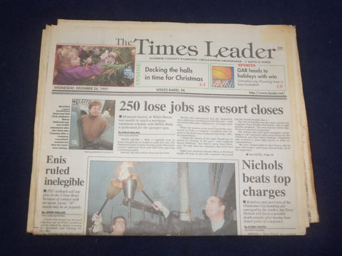 1997 DECEMBER 24 WILKES-BARRE TIMES LEADER - MT. LAUREL RESORT CLOSES - NP 8206