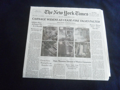 2022 MARCH 11 NEW YORK TIMES - CARNAGE WIDENS AS CEASE-FIRE TALKS FALTER