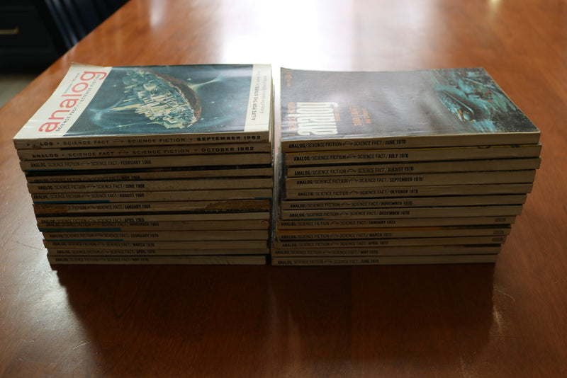 1962-1990 ANALOG SCIENCE FICTION DIGEST MAGAZINE - LOT OF 45 - O 3934